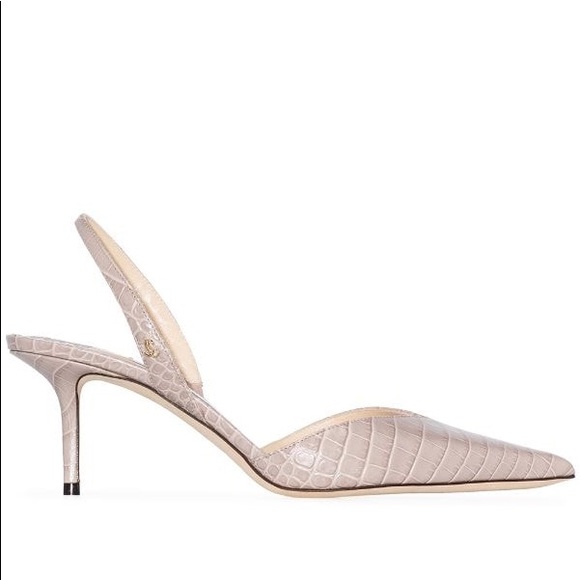 Jimmy Choo Thandi 65mm croc-effect pumps BEIGE - Picture 5 of 6